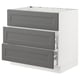 SEKTION / MAXIMERA Gbn bajo estufa/extractor int+cajón, blanco/Axstad gris oscuro, 36x24x30 "