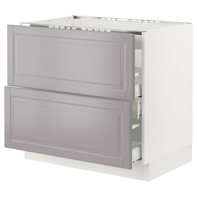 SEKTION / MAXIMERA Gbn bajo estufa/extractor int+cajón, blanco/Bodbyn gris, 36x24x30 "
