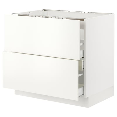 SEKTION / MAXIMERA Gbn bajo estufa/extractor int+cajón, blanco/Havstorp beige, 36x24x30 "