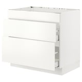 SEKTION / MAXIMERA Gbn bajo estufa/extractor int+cajón, blanco/Havstorp beige, 36x24x30 "