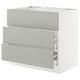 Opción: SEKTION / MAXIMERA Gbn bajo estufa/extractor int+cajón, blanco/Havstorp gris claro, 36x24x30 "