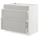 SEKTION / MAXIMERA Gbn bajo estufa/extractor int+cajón, blanco/Lerhyttan gris claro, 36x24x30 "