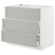 SEKTION / MAXIMERA Gbn bajo estufa/extractor int+cajón, blanco/Lerhyttan gris claro, 36x24x30 "