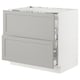 SEKTION / MAXIMERA Gbn bajo estufa/extractor int+cajón, blanco/Lerhyttan gris claro, 36x24x30 "