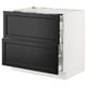 SEKTION / MAXIMERA Gbn bajo estufa/extractor int+cajón, blanco/Lerhyttan teñido en negro, 36x24x30 "