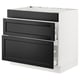 SEKTION / MAXIMERA Gbn bajo estufa/extractor int+cajón, blanco/Lerhyttan teñido en negro, 36x24x30 "