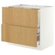 SEKTION / MAXIMERA Gbn bajo estufa/extractor int+cajón, blanco/Sinarp chapa de roble, 36x24x30 "