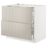 SEKTION / MAXIMERA Gbn bajo estufa/extractor int+cajón, blanco/Stensund beige, 36x24x30 "