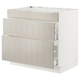 SEKTION / MAXIMERA Gbn bajo estufa/extractor int+cajón, blanco/Stensund beige, 36x24x30 "
