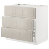 SEKTION / MAXIMERA Gbn bajo estufa/extractor int+cajón, blanco/Stensund beige, 36x24x30 "