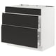 SEKTION / MAXIMERA Gbn bajo estufa/extractor int+cajón, blanco/Upplöv antracita mate, 36x24x30 "