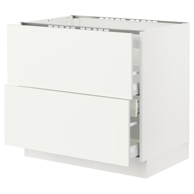 SEKTION / MAXIMERA Gbn bajo estufa/extractor int+cajón, blanco/Vallstena blanco, 36x24x30 "