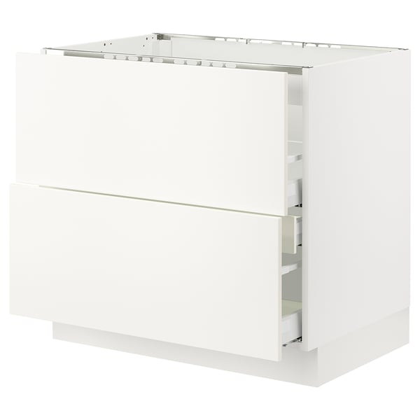 SEKTION / MAXIMERA Gbn bajo estufa/extractor int+cajón, blanco/Veddinge blanco, 36x24x30 "