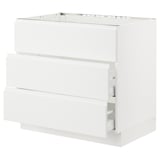 SEKTION / MAXIMERA Gbn bajo estufa/extractor int+cajón, blanco/Voxtorp blanco mate, 36x24x30 "