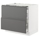 SEKTION / MAXIMERA Gbn bajo estufa/extractor int+cajón, blanco/Voxtorp gris oscuro, 36x24x30 "