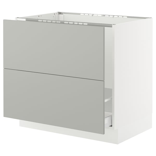 SEKTION / MAXIMERA Gbn bjo freg/clas residuos/2frentes, blanco/Havstorp gris claro, 36x24x30 "
