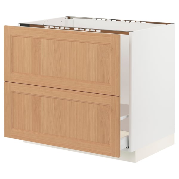 SEKTION / MAXIMERA Gbn bjo freg/clas residuos/2frentes, blanco/Vedhamn roble, 36x24x30 "