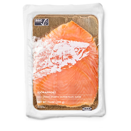 SJÖRAPPORT Salmón ahumado frío, certificado ASC congelado, 7 oz