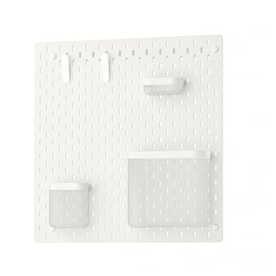 SKÅDIS Combinación tablero de clavijas, blanco, 22x22 "