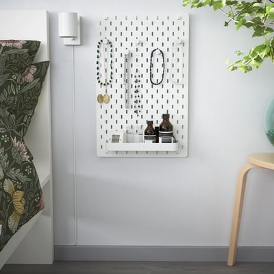 SKÅDIS Combinación tablero de clavijas, blanco, 14 ¼x22 "