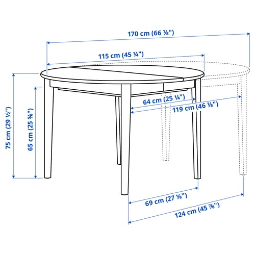 SKANSNÄS / SKANSNÄS Mesa con 4 sillas, marrón haya/marrón haya, 45 1/4/66 7/8 "