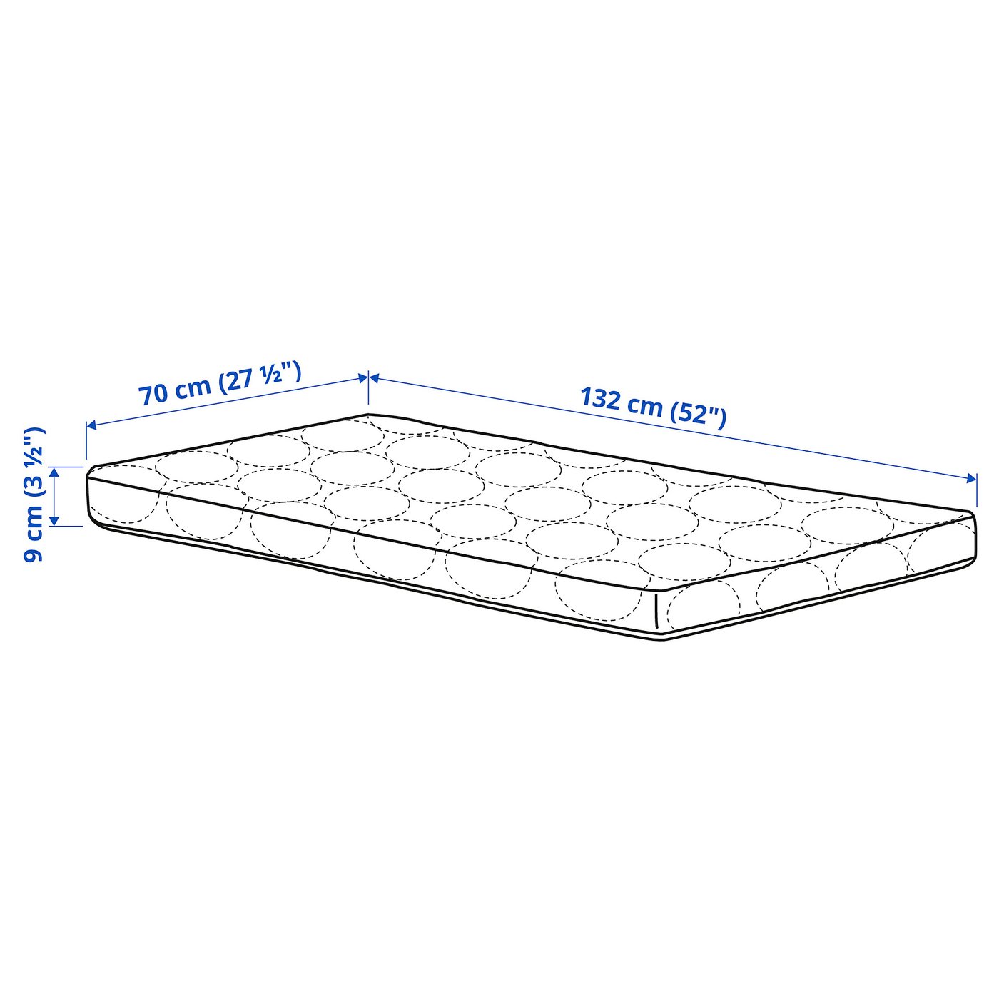 SKÖNAST colchón espuma para cuna, 271/2x52