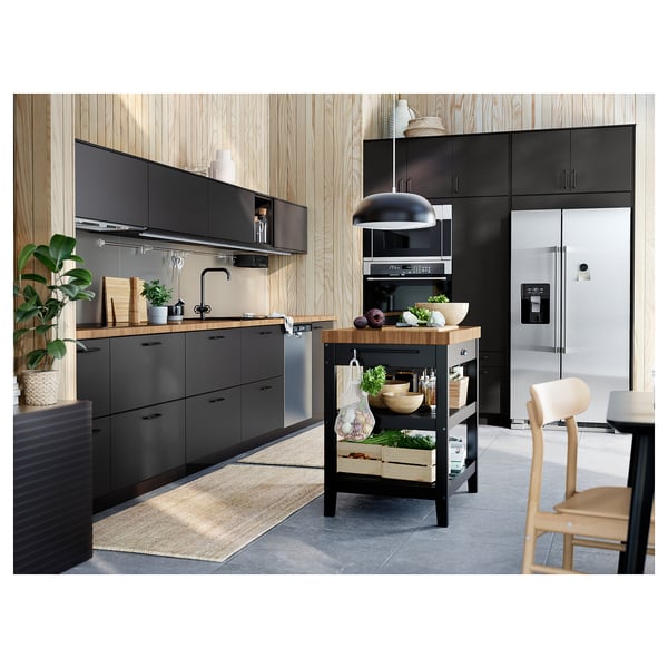 SKOGSÅ Barra de cocina, roble/chapa, 74x1 1/2 "