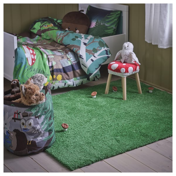 SKOGSDUVA Alfombra de pelo alto, verde, 4 ' 4 "x5 ' 3 "
