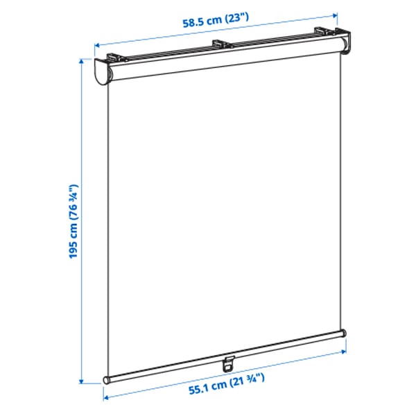 SKOGSKLÖVER Persiana enrollable, blanco, 23x76 ¾ "