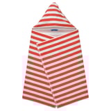 SKOGSSALLAT Toalla con capucha, rojo/blanco/a rayas, 28x55 "