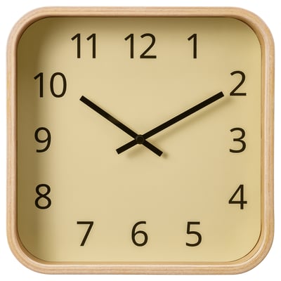 SKOGSSVALA Reloj de pared, chapa de roble, 9 ½x9 ½ "