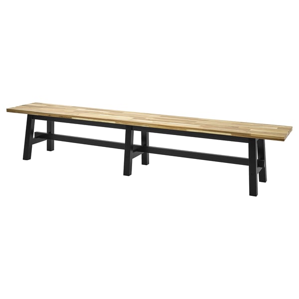 SKOGSTA Banca, acacia/negro, 92 1/2 "