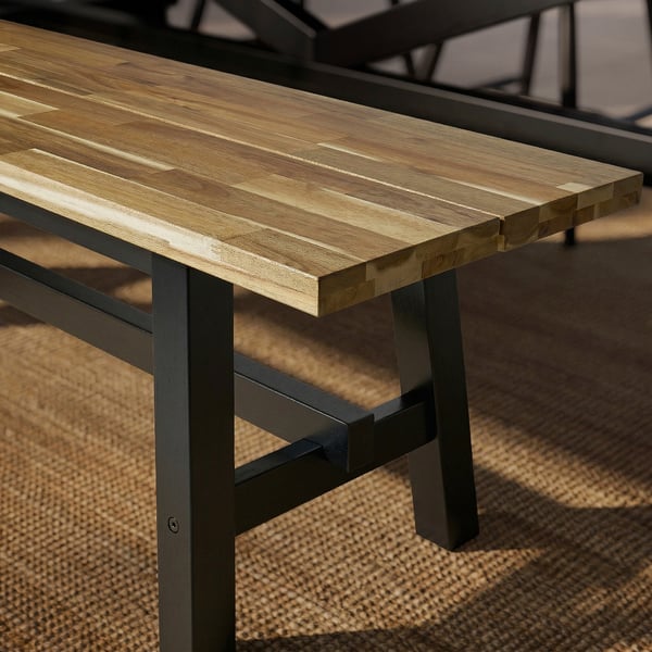 SKOGSTA Banca, acacia/negro, 92 1/2 "