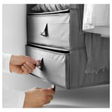 SKUBB Almacenaje+6 compartimientos, gris oscuro, 13 ¾x17 ¾x49 ¼ "