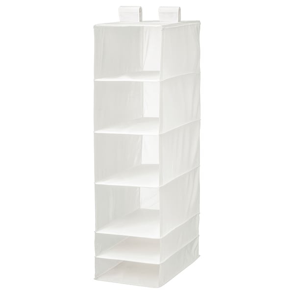 SKUBB Almacenamiento+6 compartimientos, blanco, 13 ¾x17 ¾x49 ¼ "