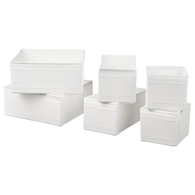 SKUBB Caja, juego de 6, blanco