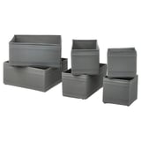 SKUBB Caja, juego de 6, gris oscuro