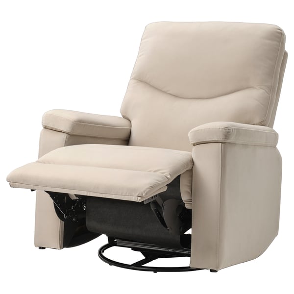 SKULNÄS Sillón reclinable+giratorio, Hakebo beige