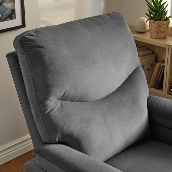 SKULNÄS Sillón reclinable+giratorio, Hakebo gris oscuro