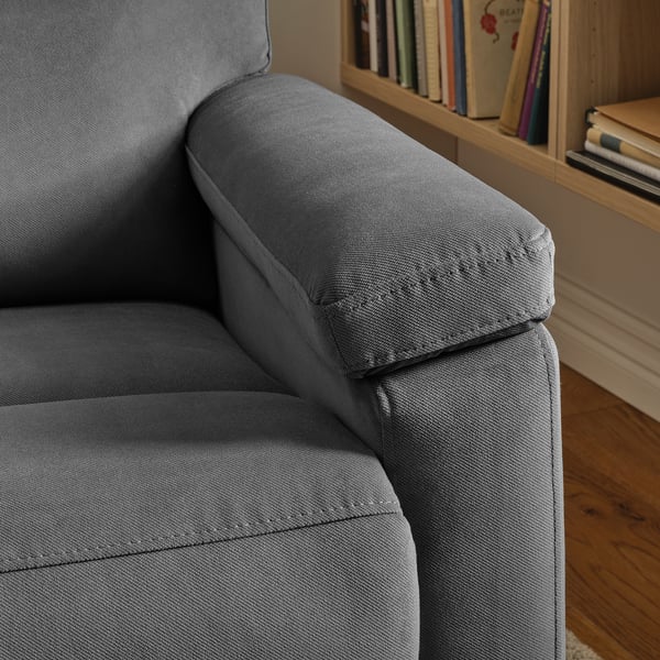 SKULNÄS Sillón reclinable+giratorio, Hakebo gris oscuro