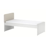 SLÄKT Base de cama, incl. cabecera/Vissle beige, Tamaño twin