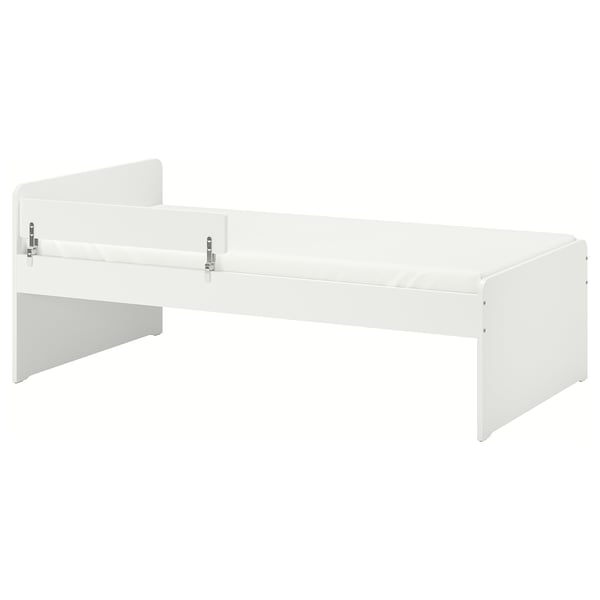 SLÄKT / NATTAPA Base cama+barandal+base tablillas, blanco, Tamaño twin