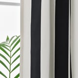 SLÅNHÖSTMAL Cortinas, 1 par, blanco/negro raya/con ojales, 57x98 "