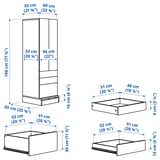 SMÅSTAD / UPPFÖRA Armario, blanco azul/+3 cajones, 23 5/8x25 5/8x77 1/8 "