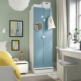 SMÅSTAD / UPPFÖRA Armario, blanco/azul, 23 5/8x25 5/8x77 1/8 "