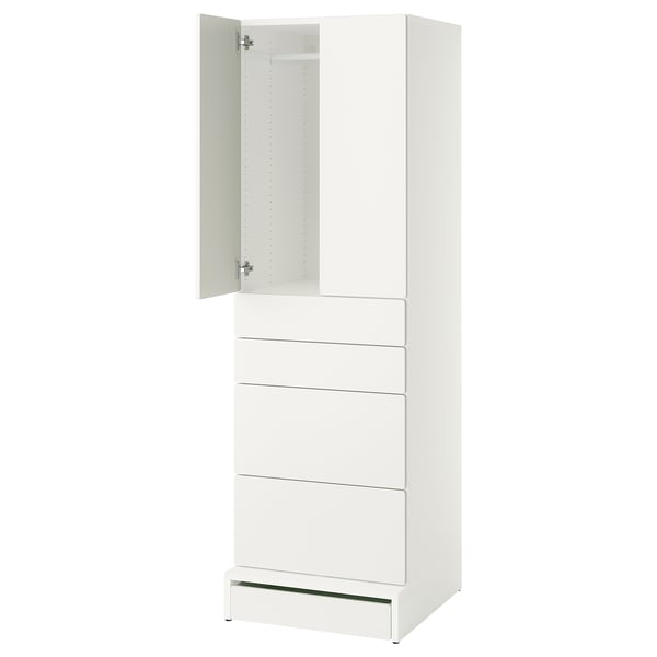 SMÅSTAD / UPPFÖRA Armario, blanco blanco/+4 cajones, 23 5/8x25 5/8x77 1/8 "