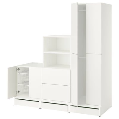 SMÅSTAD / UPPFÖRA Combinación de almacenaje, blanco/blanco, 70 7/8x25 5/8x77 1/8 "