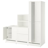 SMÅSTAD / UPPFÖRA Combinación de almacenaje, blanco/+marco, 70 7/8x25 5/8x77 1/8 "