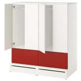 SMÅSTAD / UPPFÖRA Combinación de almacenaje, blanco rojo/+2 cajones, 47 1/4x25 5/8x53 1/2 "