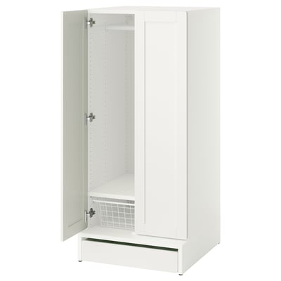 SMÅSTAD / UPPFÖRA Ropero, blanco blanco/+marco, 23 5/8x25 5/8x53 1/2 "